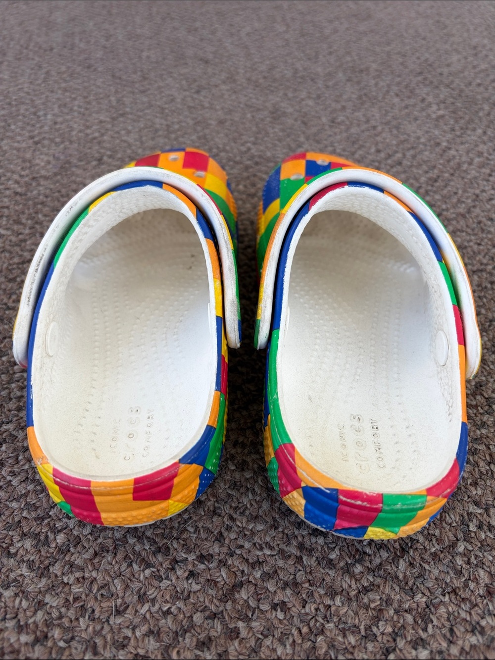 CROCS Kids Multicolor Checkerboard Slip-On Clogs - Picture 6 of 9